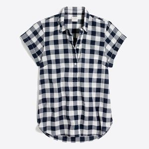 NWT, J Crew Factory Gingham Popover Shirt size L
